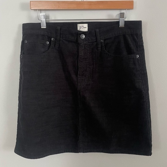 J.Crew Black Corduroy Mini Skirt Sz 29 - Picture 1 of 4